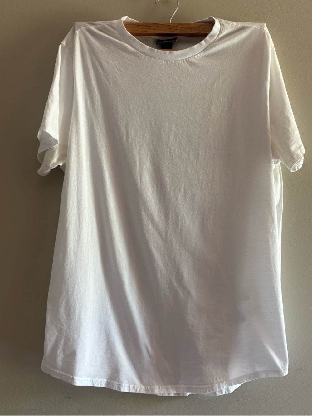 H&M Men's White Short Sleeve Crew Neck T-Shirt
